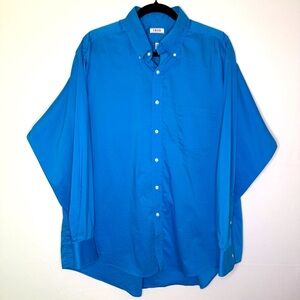 Izod Blue Casual Button Down Shirt Relaxed Fit.  A2